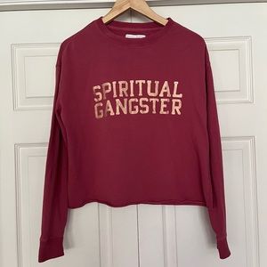 {Spiritual Gangster} Crewneck Long Sleeve Cropped Sweatshirt - Women's Medium